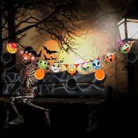 Nouvelles bannières en papier Halloween avec ballons maison hantée décoration lettre bannières et jolis décalcomanies de vacances pour la vente en gros