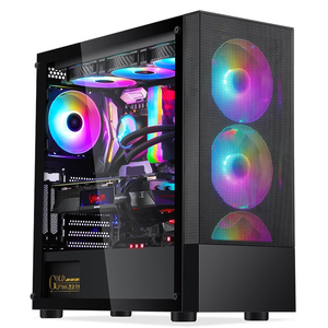 새로운 맞춤형 블랙 마이크로 ATX 컴퓨터 케이스 타워 RGB 게이머 PC 캐비닛 섀시 데스크탑 케이스 게이밍 PC 케이스 - Product Image 2