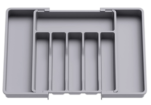 Organisateur de tiroir extensible en plastique sans BPA à double niveau, type autoportant, pour ustensiles de cuisine et couverts - Product Image 3