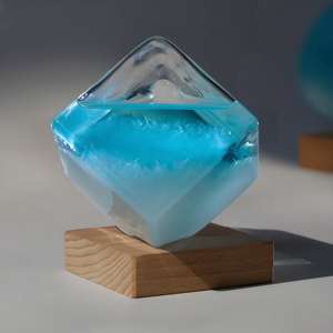 Baromètre en verre à cube, style amour fait main, couleur personnalisée, sans alcool/éthanol, prévisions météorologiques, tempête - Product Image 4