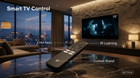Control Remoto Universal JCXK RCT7016 con Aprendizaje IR, 2.4G, Código Fijo, 16 Teclas, ABS, para Smart TV, Android Box, Proyector