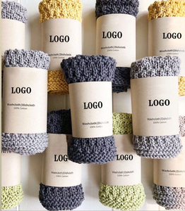 Y-Z fibres naturelles <span class=keywords><strong>crochet</strong></span> à la <span class=keywords><strong>main</strong></span> végétalien torchon gant de toilette ensemble écologique recyclé coton tricoté torchon serviettes - Product Image 5