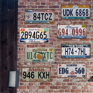 <span class=keywords><strong>Collection</strong></span> de plaques d'<span class=keywords><strong>immatriculation</strong></span> américaines vintage en métal, décoration murale rustique pour garage, pour les passionnés de voitures - Product Image 3