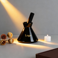 Bouteille diffuseur de parfum 200 ml vide en forme de fiole conique, flacon diffuseur d'arômes en verre pour la maison avec bâtonnets en fibres épaisses