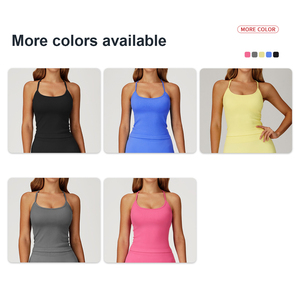 Canotta personalizzata per Yoga senza cuciture allungata con cinturino incrociato bellissimo <span class=keywords><strong>reggiseno</strong></span> sportivo posteriore da donna Outdoor Running Gym Fitness Yoga Top - Product Image 5