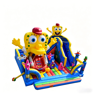 Nouvelle conception de château gonflable pour enfants, style dessin animé sous-marin, avec toboggan et zone de saut - Product Image 1