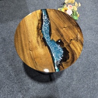 Table basse minimaliste moderne en bois massif incrusté de résine, créative, petite, pour chambre à coucher, salon, meubles de maison