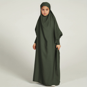 Pringbud Ramadan mediorientale abbigliamento musulmano da ragazza per bambini abiti lunghi Abaya abiti in tinta unita manica <span class=keywords><strong>a</strong></span> <span class=keywords><strong>pipistrello</strong></span> Abaya arabica - Product Image 3