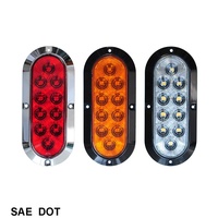 Feu arrière ovale LED 6 pouces à montage en surface, STOP/FEU ARRIÈRE/CLIGNOTANT pour camion et remorque, conforme SAE/FMVSS108/DOT