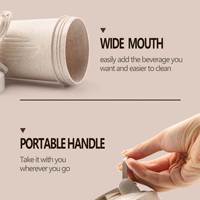 Meilleures ventes - Bouteille d'eau en bioplastique de paille de blé 400 ml 600 ml, shaker de sport, shaker de protéines pour la salle de sport avec boule mélangeuse