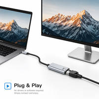 Adaptador USB C a DisplayPort 4K 60Hz Macho a DP Hembra, Cable Convertidor de Video para Monitor de Laptop, Compatible con Thunderbolt 3 y 4