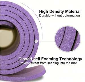 Tapis de yoga NBR double couche 15 mm d'épaisseur, personnalisé par le fabricant, écologique, résistant à l'eau, avec logo, sangle de transport, pliable - Product Image 5