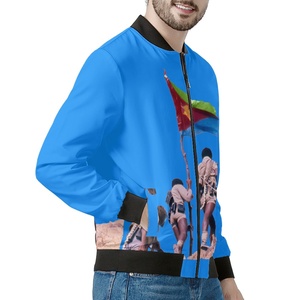 Drapeau érythréen personnalisé grande taille vestes pour hommes bon marché vente en gros mode tendance hommes Bomber vestes <span class=keywords><strong>de</strong></span> haute qualité <span class=keywords><strong>manteau</strong></span> respirant - Product Image 5