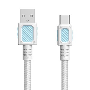 Cable de datos tipo C de 1m, carga rápida trenzada para Apple Huawei con puntos de contacto metálicos - Product Image 2