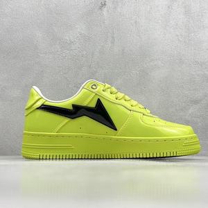 Zapatos Deportivos de Lujo para Hombre, Modelo Ape Man Star, Transpirables, Color Amarillo Neón Brillante, Detalles en Charol Negro, Malla Antideslizante, Juveniles - Product Image 2