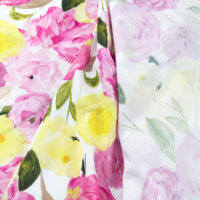 Tissu imprimé à motifs floraux colorés 100% rayonne pour vêtements féminins