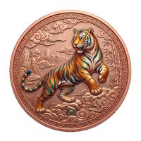 Meilleure Vente Pièce Commémorative en Métal Mat Gaufré 1 Ounce Spirit de Tigre Sauvage Exotique pour Cadeau d'Affaires Haut de Gamme