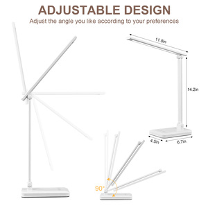 Đèn bàn đen trắng hiện đại Văn phòng tại nhà Đọc sách Học sinh Chăm sóc mắt Đa chức năng <span class=keywords><strong>LED</strong></span> Tiết kiệm năng lượng Điều khiển cảm ứng có thể điều chỉnh độ sáng - Product Image 3