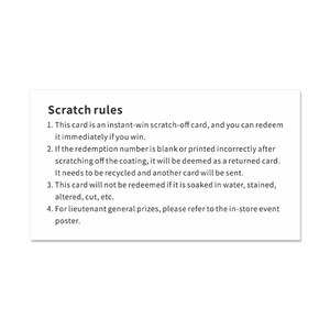 Manufacturer Sale Scratch off <b>Cards</b> Coating Digital Printing Custom Size logo Scratch off Tickets for New Years - Product Image 4