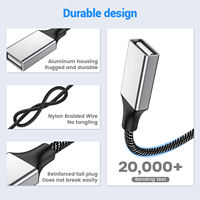 Cable Adaptador OTG 3 en 1 de Venta Caliente 2026, Extensor de Cable de Alimentación USB 2.0 Dual para Carga/Datos, Divisor USB Y de Doble Puerto