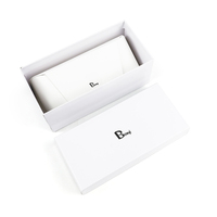 Étui rigide incurvé esthétique pour lunettes, personnalisable avec logo, boîte de rangement blanche pour lunettes, combo d'emballage complet en gros