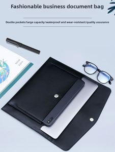 Promotion Office School Elegant Leather Protective Sleeve for Notebook & <b>A4</b> Documents Double Pocket School Bag - Product Image 2