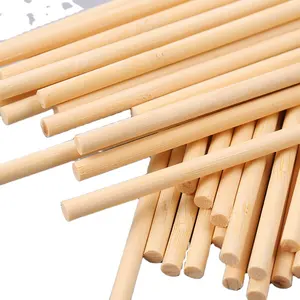 Custom Sized Dark Brown Wood Bamboo Dowel Sticks Unfinished DIY Crafts Sticks Ice Cream Makers Sustainable Crafting Material