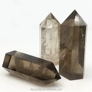 Healing Crystal Stone Crafts Gemstone Polished Tower Smoky Quartz Point For Sale