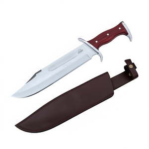 Nuevo Cuchillo de Caza y Camping de Acero 1095 Hecho a Mano con Mango de Madera de Palisandro, Funda de Cuero de Búfalo Personalizable OEM - Product Image 1