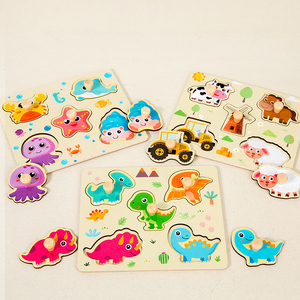 Puzzle Educativi Montessori per Bambini e Bambine con Forme di Frutta, Animali e Veicoli, Puzzle in Legno con Animali per l'Apprendimento Prescolare - Product Image 5