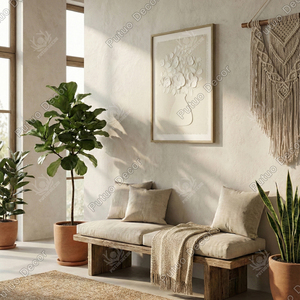 Quadro 3D in Gesso Naturale con Texture Uniforme ad Alta Densità, Bouquet e Vaso, Decorazione Murale per la Casa - Product Image 5