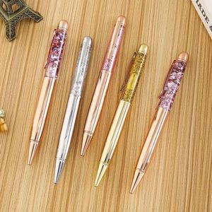 Fashion 1.0mm <b>Gold</b> Crystal Ballpoint <b>Pen</b> Creative Floating Design for Advertising Promotion Signaling Gift - Product Image 1
