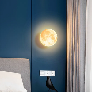 Lámpara Led decorativa de pared con diseño de Luna para el hogar, Mural artístico de estilo nórdico moderno con personalidad para sala de estar <span class=keywords><strong>y</strong></span> dormitorio - Product Image 5