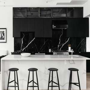 Meubles de cuisine modulaires modernes à assembler soi-même, avec pieds relevés, en acier inoxydable, bois massif et panneaux MDF - Product Image 2