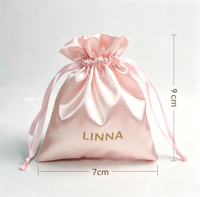 Sac à cordon en satin avec logo personnalisé, pochette de luxe pour bijoux, pour emballage de cadeaux de mariage, petite pochette en soie, vente en gros