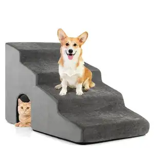 Prix usine 4 marches d'escalier pour chien marches antidérapantes pour chien escaliers pour animaux de compagnie chat chien marches jouer repos soutien escalier avec housse lavable