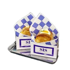 工厂供应可回收野餐派对长方形汉堡标志纸托盘热狗盒