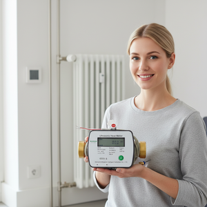 MAINONE Precise and Reliable <strong>Ultrasonic</strong> Heat Meter RS485 Brass DC24V Thread BTU Wireless Heat Meter With Valve OEM CE/MID - Product Image 2