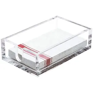 9x5.5x2.5 Inch Acrylic Guest Towel Napkin Holder Clear Bathroom Paper Hand Towels Storage Tray