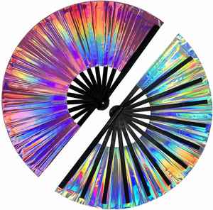 Abanicos Plegables de PVC de Color Sólido Personalizados para Decoración del Hogar, Bodas, Fiestas y Bailes de Verano, Artesanías de Plástico Hechas a Mano - Product Image 1