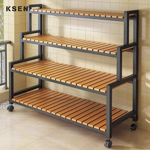Support de <span class=keywords><strong>Plantes</strong></span> Métallique Réglable à 3/4/5 Niveaux pour Intérieur et Extérieur, Étagère à Fleurs pour Salon, Balcon, <span class=keywords><strong>Jardin</strong></span> KC-R1054 - Product Image 6