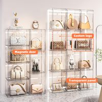 Boîte de rangement pour sacs à main et cadeaux SYD Design, anti-poussière, en plastique transparent avec porte magnétique