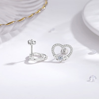 Merryshine moda 925 plata esterlina CZ Claddagh celta triángulo nudo Stud pendientes hipoalergénico joyería para mujeres bodas