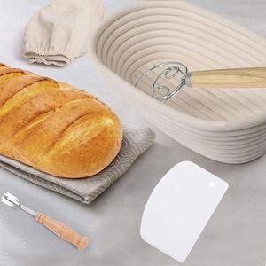 Cesto di prova rettangolo cesti all'ingrosso per la vendita Top pane Banneton con fodera anello ovale <span class=keywords><strong>rosa</strong></span> per uso alimentare Set di cottura 9 pollici - Product Image 4