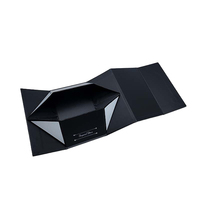 Boîte d'emballage en papier pour chaussures en carton rigide magnétique noir mat de luxe Grand emballage Boîtes cadeaux personnalisées avec ruban