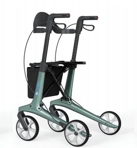 Déambulateur léger en fibre de carbone Dorrella avec siège pliable, certifié CE, capacité de 150 kg, comprend un sac pour déambulateur, des roues - Product Image 4