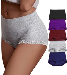 Thoải mái Womens quần lót rộng dây thắt lưng đầy đủ bảo hiểm cộng với kích thước Womens đồ lót cao eo Breathable bông Panty - Product Image 1