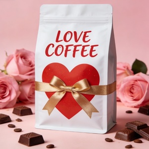 Custom Printed Resealable Flat Bottom Coffee Pouch 250g 500g 1kg Capacity Food Grade Coffee <b>Beans</b> Packaging OEM/ODM - Product Image 1