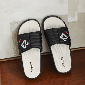 Men's Sporty <strong>Number</strong> Print Flat Summer EVA Non slip Thick Sole <strong>Slide</strong> Sandals Casual Indoor Home Daily Wear <strong>Slide</strong> Sandals - Product Image 1
