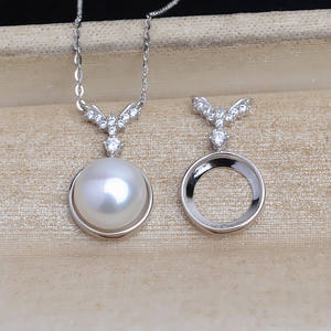 Support de pendentif en argent S925 pour perle de 9,8 mm, composant de bijouterie DIY, plateau vide JG5373 - Product Image 5